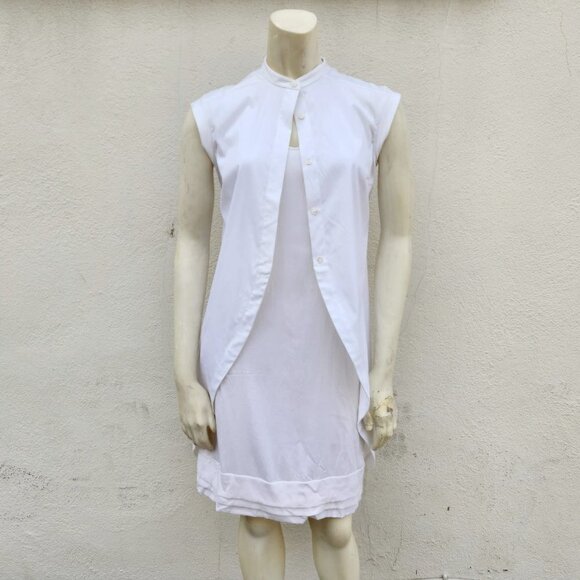 BRUNELLO CUCINELLI Sleeveless Cutaway Layered Dress - Picture 2 of 11